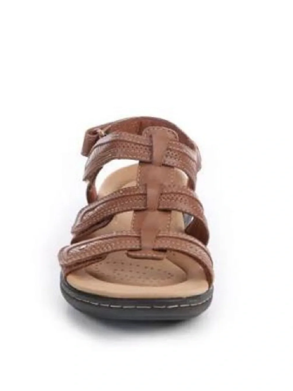 Clarks Brown Leather Strappy Comfort Sandals